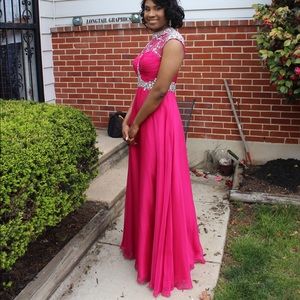 Pink Bedazzled Prom Dress